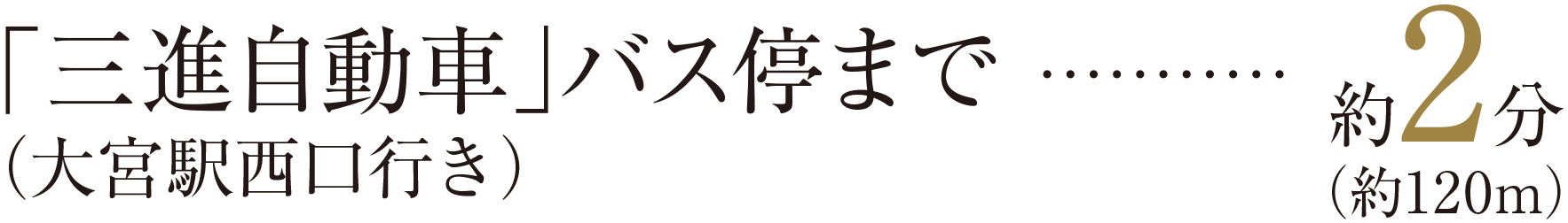（大宮駅西口行き）「三進自動車」バス停まで約2分