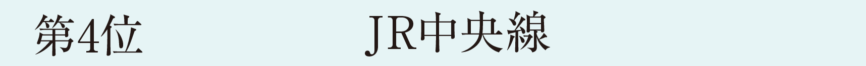 第4位　JR中央線